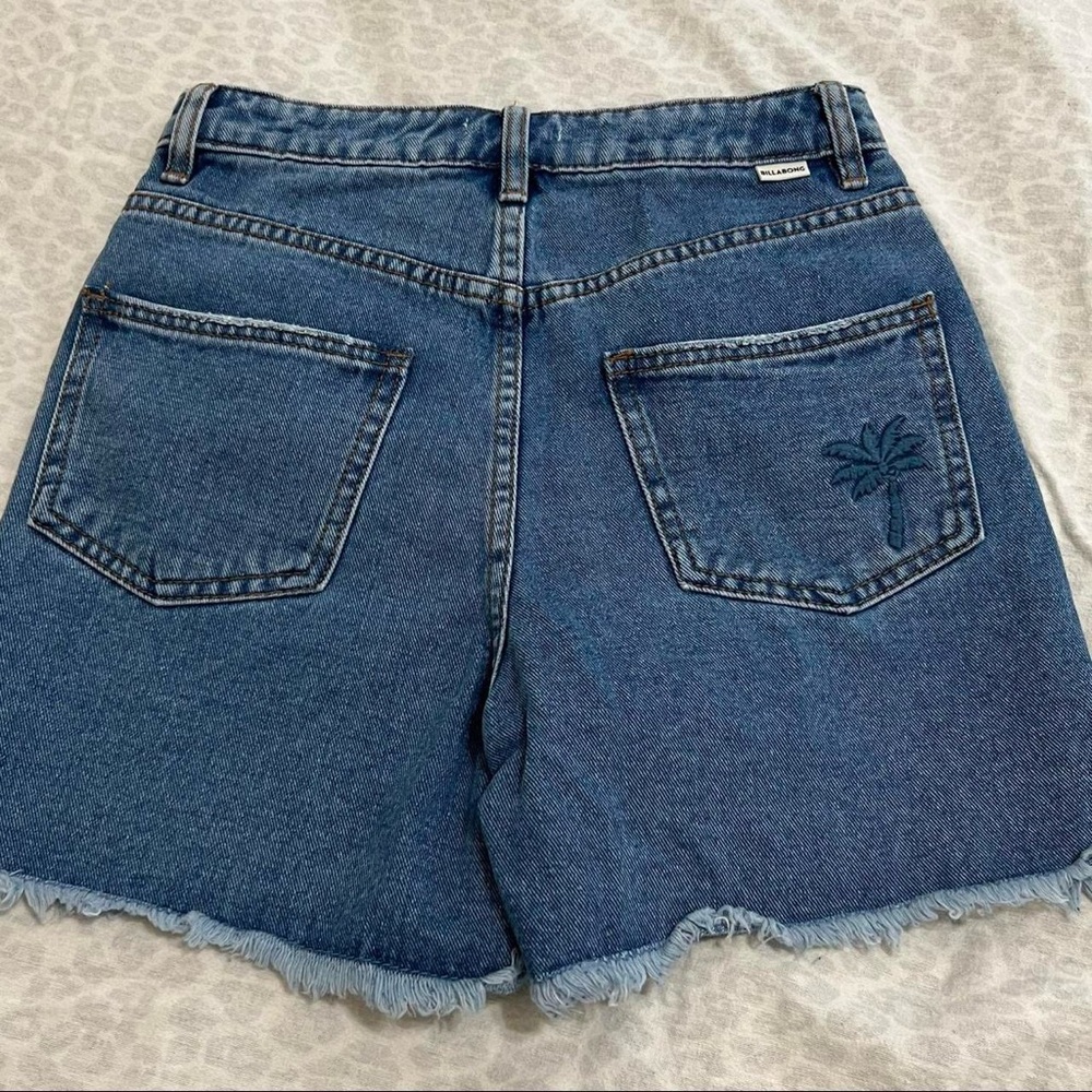 Billabong x The Salty Blonde High Waisted Loose Fit Jean Short With Palm Tree